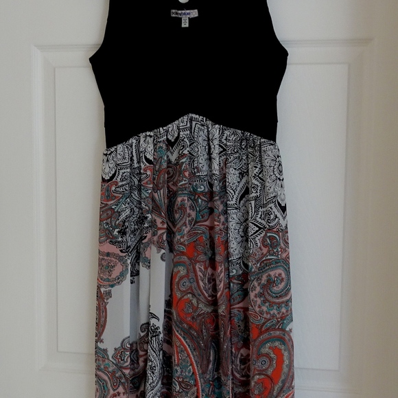 Boho Mandala Paisley Floral Bailey Blue Maxi Dress - Picture 5 of 8